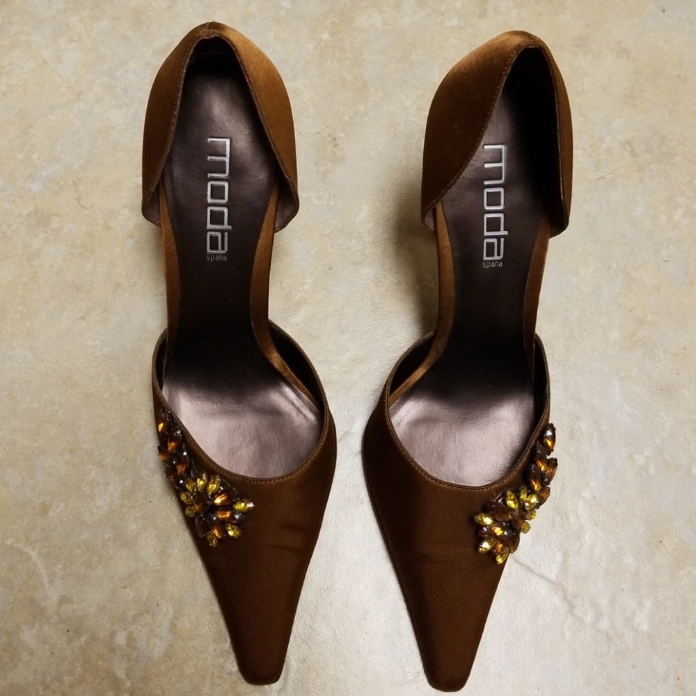 Rust Colored Satin Heels